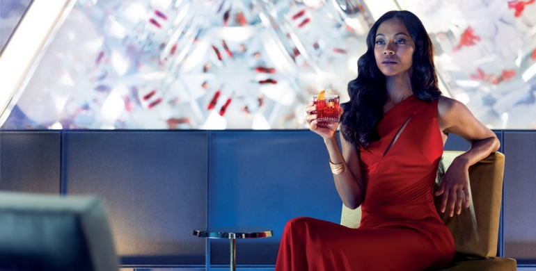 Zoe Saldana ad with Campari