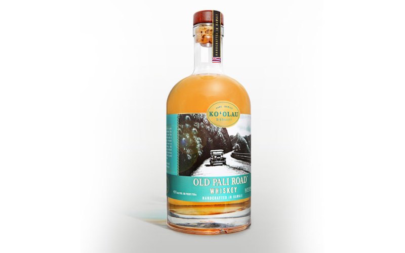 A bottle of Ko‘olau Distillery's Old Pali Road Whiskey